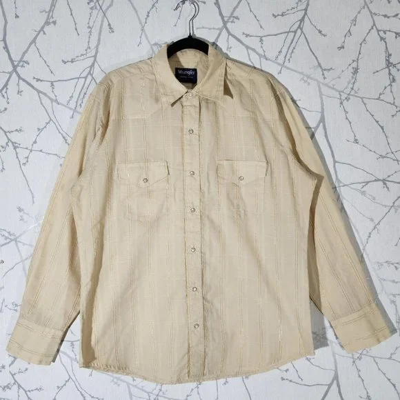 Wrangler | Shirts | Wrangler Yellow Metallic Gold Striped Pearl Snap  Western Shirt | Poshmark
